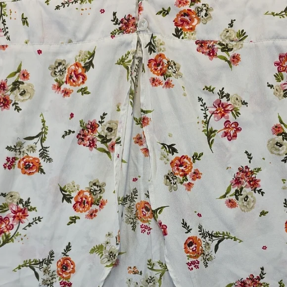 New Glory Plus Size Floral Tunic Top 2X White Button Front Boho - Picture 4 of 13